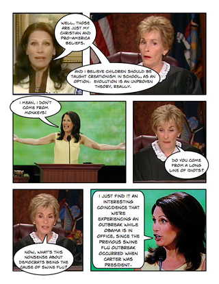 Illustration for article titled Comic Confrontations: Judge Judy Vs. Michele Bachmann